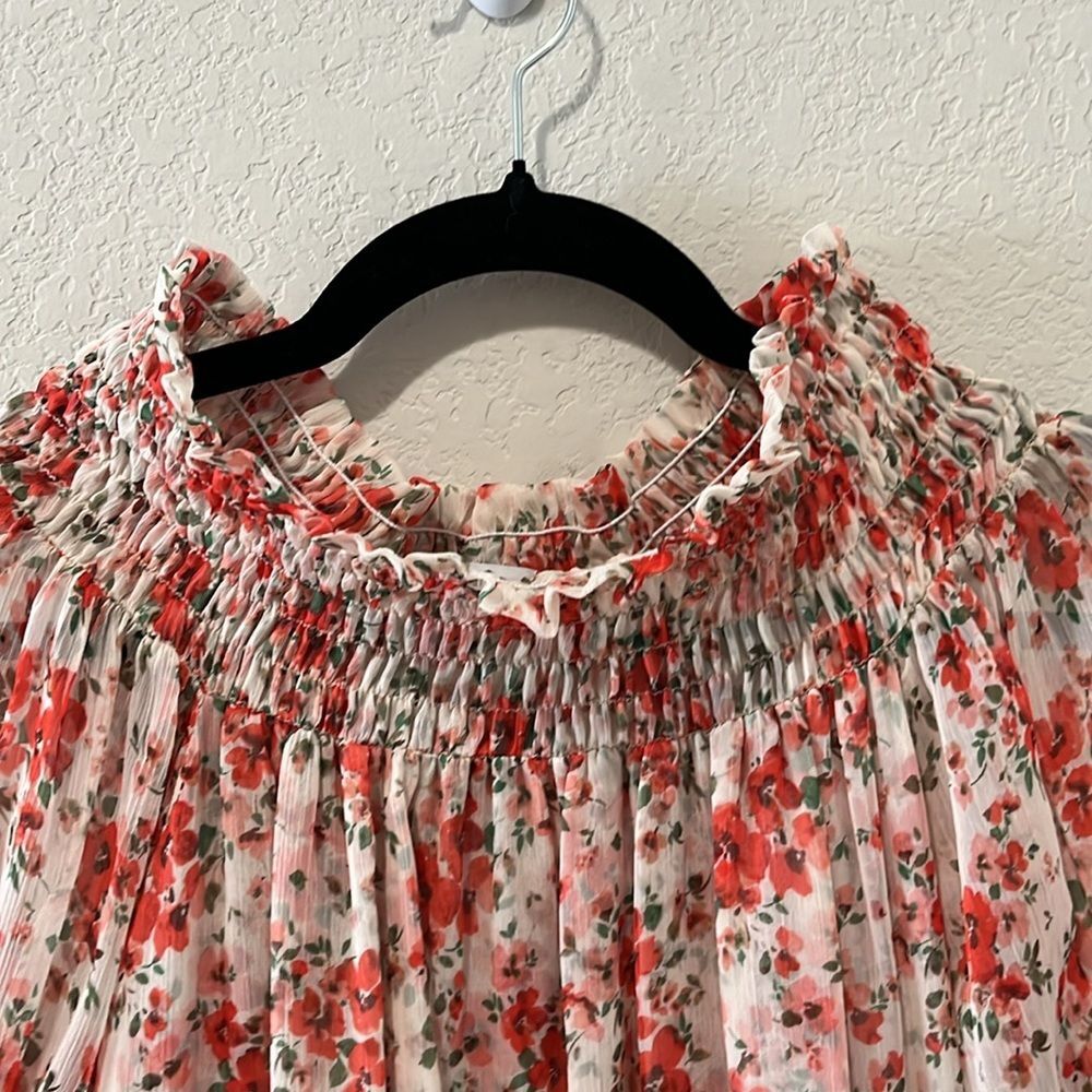 MISA Darla Poppy Print Off Shoulder Mini Dress, Size M - Picture 6 of 10